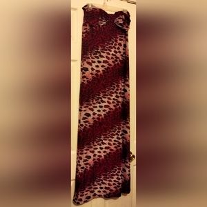 Long Dress Women M Multicolor Faircore Animal Print Beach Resort Vacation Versat